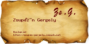 Zsupán Gergely névjegykártya